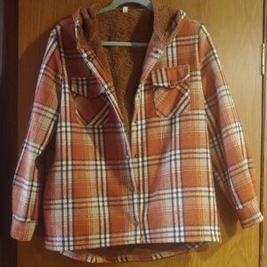 Plaid Flannel, Sherpa-Lined Shirt/Jacket